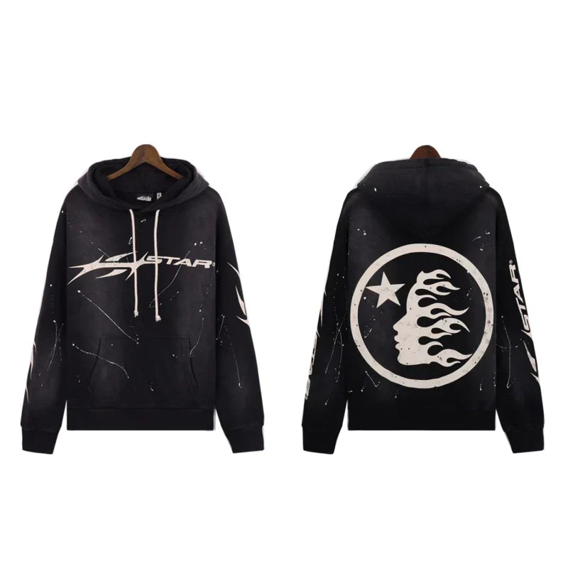 Hellstar Paint Hoodie Black