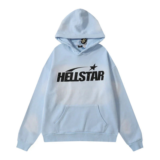 Hellstar Hoodie Light Blue Black