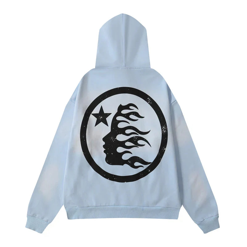 Hellstar Hoodie Light Blue Black
