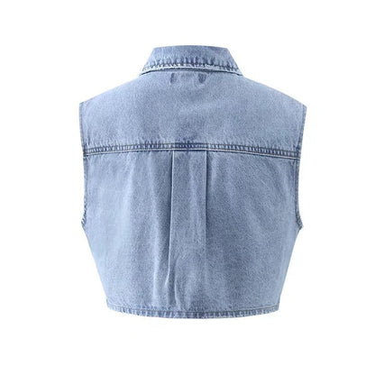 Women Vest Retro Loose Slimming and Short